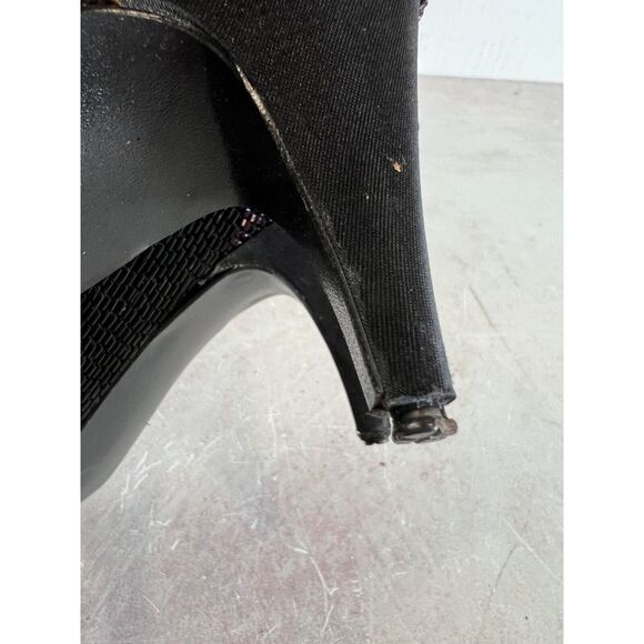 Vintage J.‎ Renee Black Beaded Heels Size 7M 80s Party Retro - Picture 8 of 10